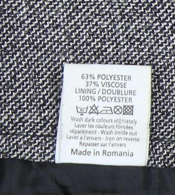 New Look Women’s Grey Herringbone A-Line Knee Length Skirt Size 12