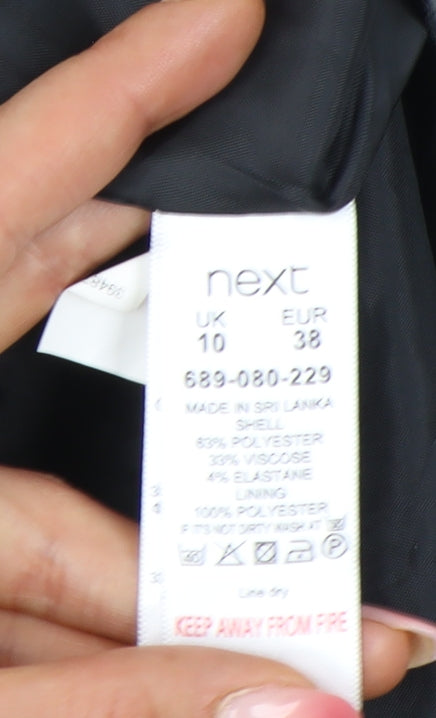 Next Women’s Black White Fit & Flare Dress Size 10 V-Neck Knee Length