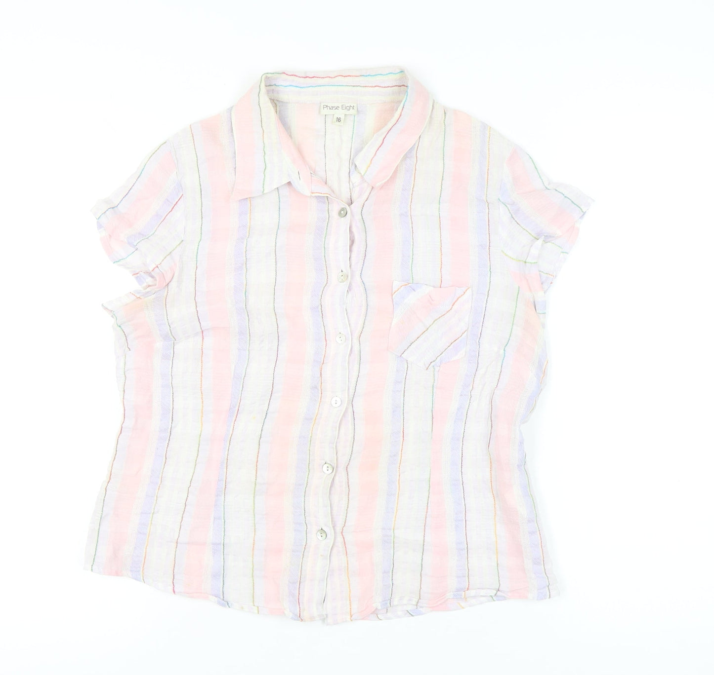 Womens UK Size 16 Phase Eight Multicoloured Basic Button-Up