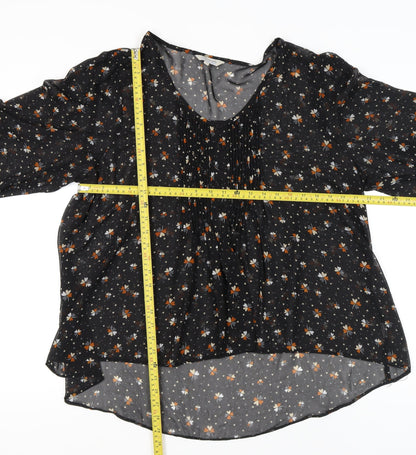 Womens UK Size 20 Peacocks Black Tunic Blouse