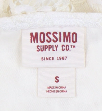 Mossimo Women’s Ivory Lace A-Line Short Dress S Sleeveless V-Neck