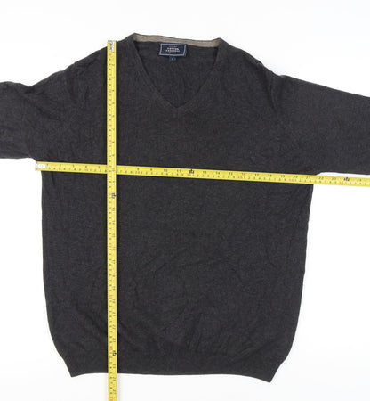 John Lewis Men’s Grey Cotton Cashmere V-Neck Jumper Size S