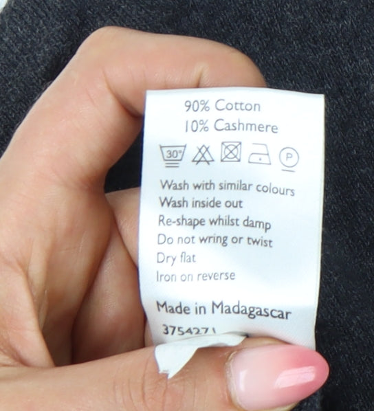 John Lewis Men’s Grey Cotton Cashmere V-Neck Jumper Size S