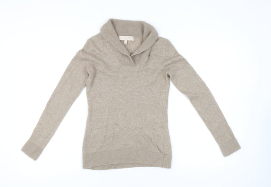 Fenn Wright Manson Women Beige Wool Angora Cowl Neck Jumper S