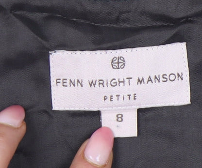 Fenn Wright Manson Petites Black Floral Sheath Dress Size 8