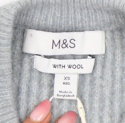Womens UK Size XS Marks and Spencer Grey Pullover Jumper