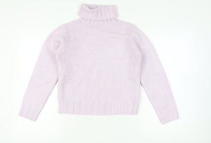 BHS Women's Purple Roll Neck Knit Jumper Size 10 Long Sleeve