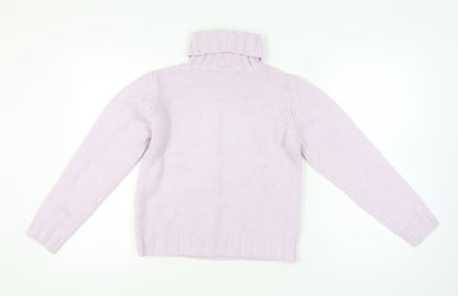 BHS Women's Purple Roll Neck Knit Jumper Size 10 Long Sleeve