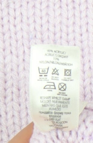 BHS Women's Purple Roll Neck Knit Jumper Size 10 Long Sleeve