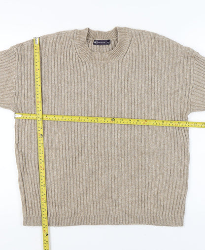 Womens UK Size L Marks and Spencer Beige Pullover Jumper