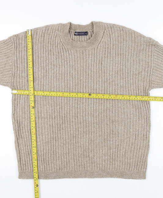 Womens UK Size L Marks and Spencer Beige Pullover Jumper