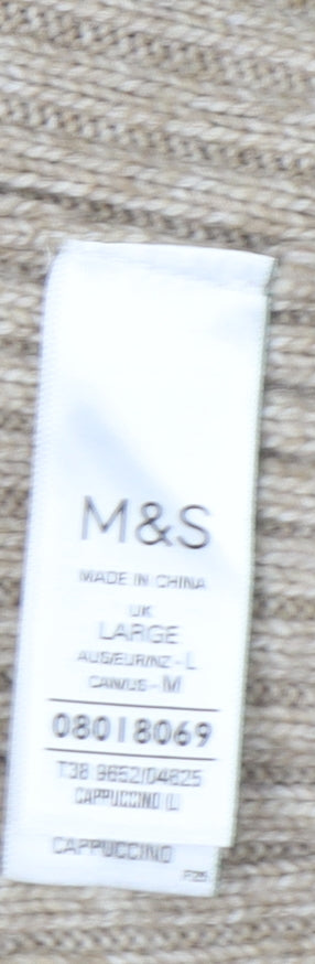 Womens UK Size L Marks and Spencer Beige Pullover Jumper