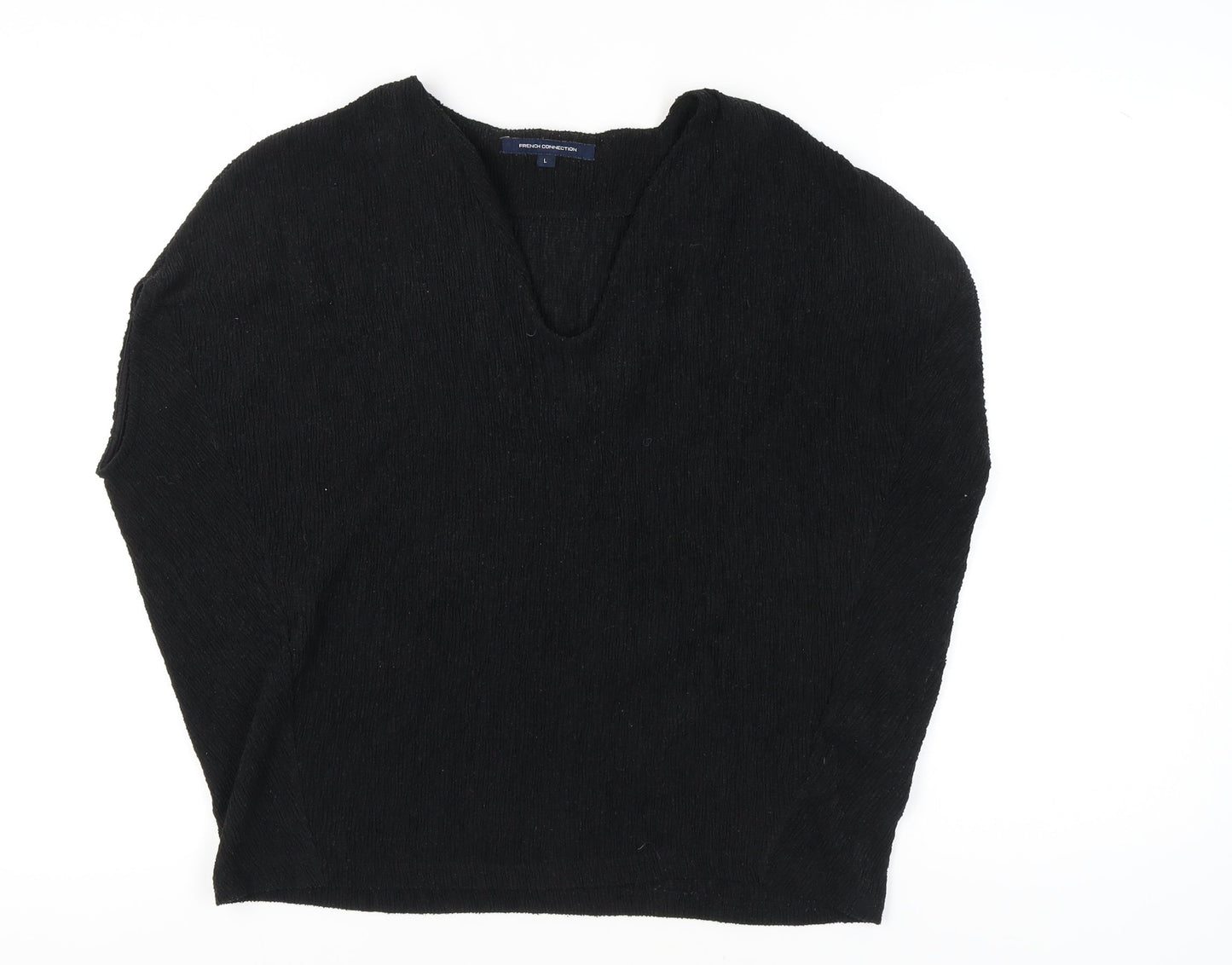 Womens UK Size L French Connection Black Basic Blouse