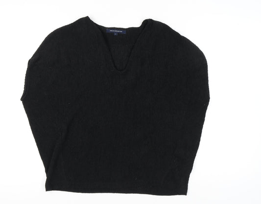Womens UK Size L French Connection Black Basic Blouse
