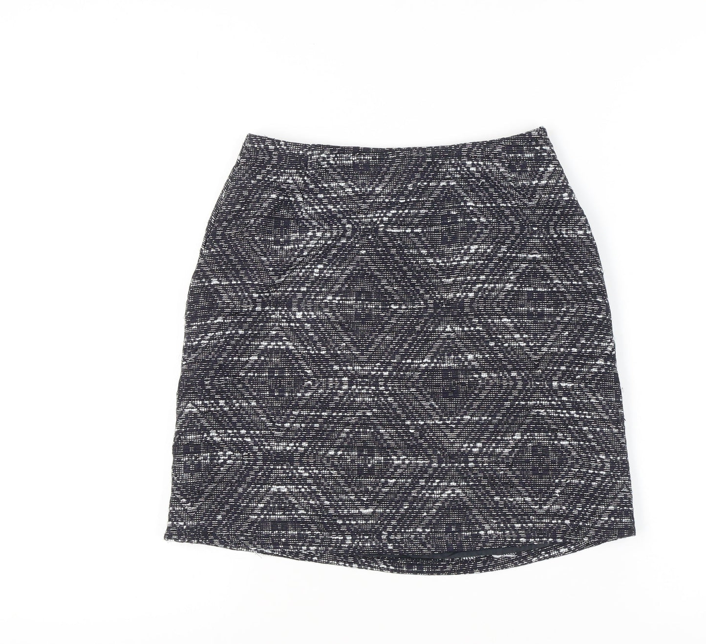 PARAPHRASE Women’s Black Geometric Tweed Pencil Skirt XS Knee Length