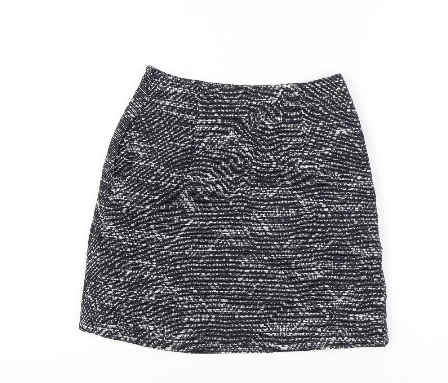 PARAPHRASE Women’s Black Geometric Tweed Pencil Skirt XS Knee Length