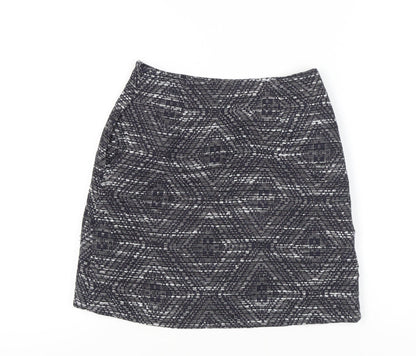PARAPHRASE Women’s Black Geometric Tweed Pencil Skirt XS Knee Length