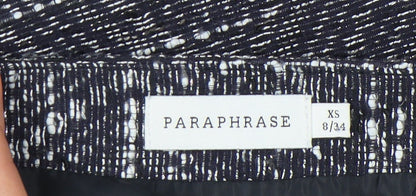 PARAPHRASE Women’s Black Geometric Tweed Pencil Skirt XS Knee Length