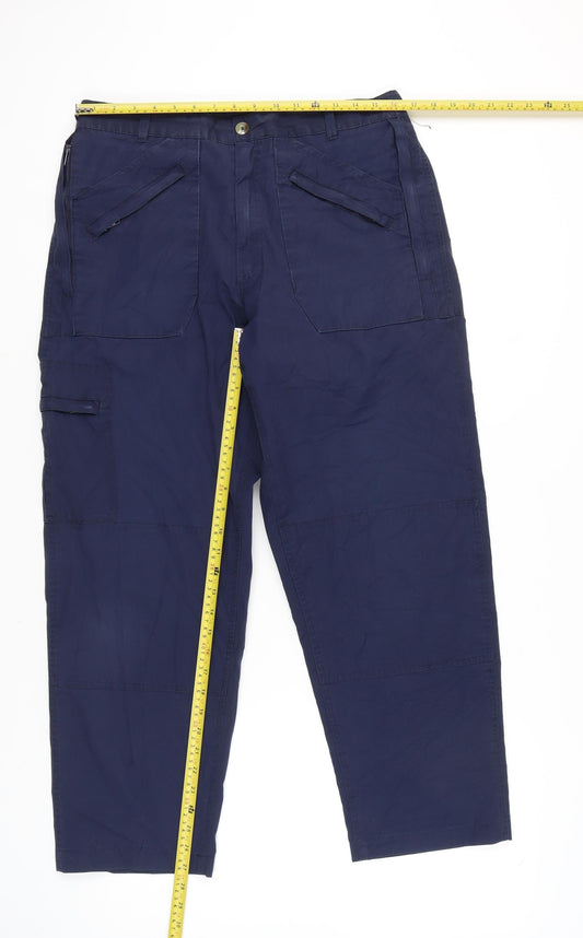 Regatta Men's Blue Cargo Trousers 39W 29L Straight Leg Pockets