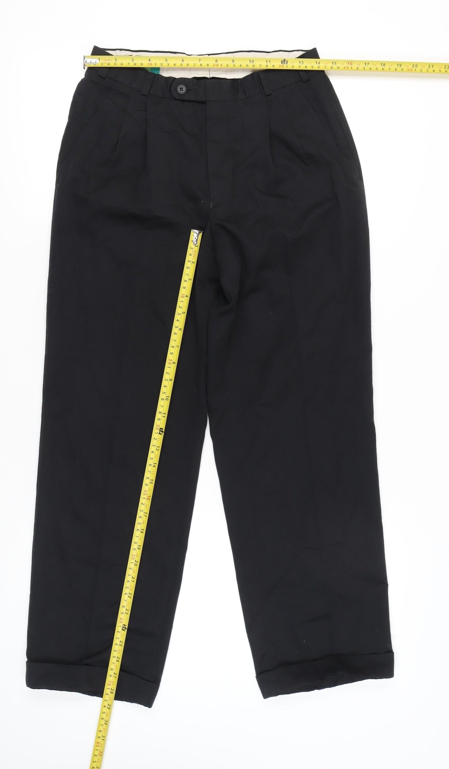 Womens UK Size 28 Canda Regular Fit Business Casual Workwear Black Trousers