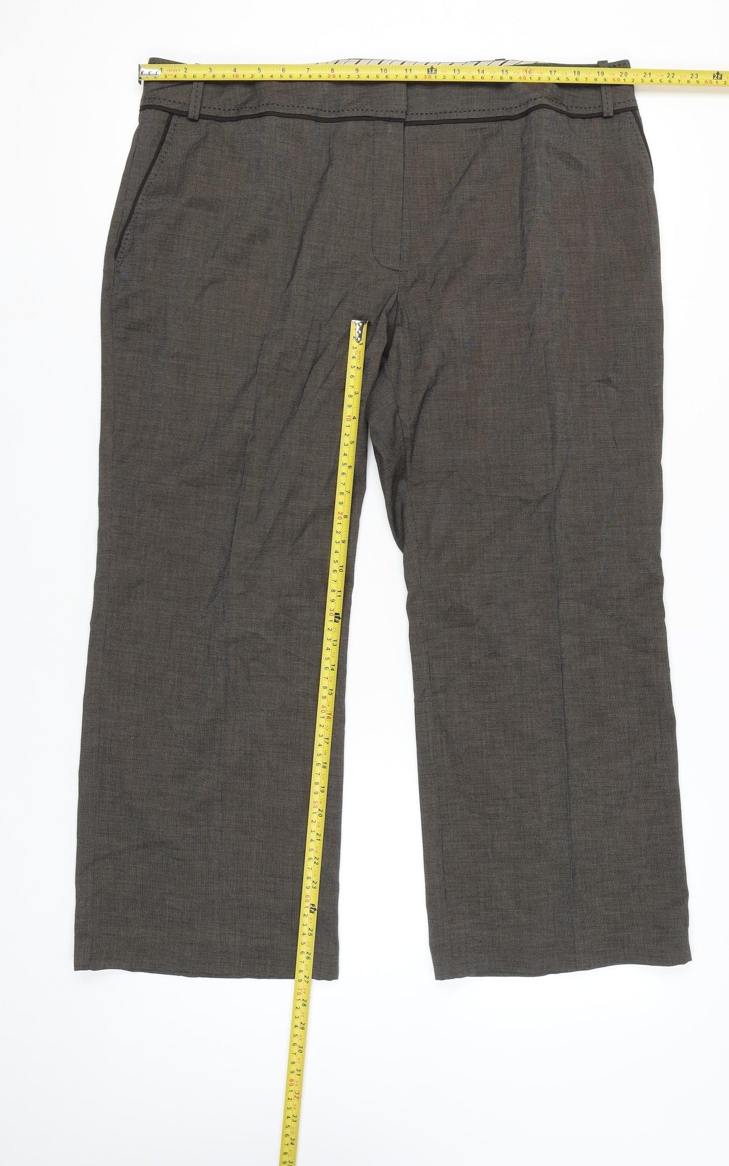 Womens UK Size 20 Marks and Spencer Regular Fit BusinessCasualWorkwear Brown Tro