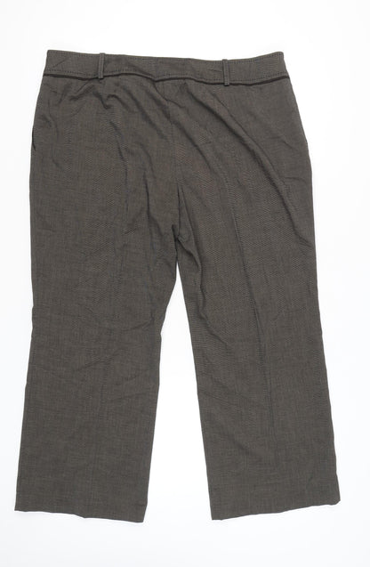 Womens UK Size 20 Marks and Spencer Regular Fit BusinessCasualWorkwear Brown Tro