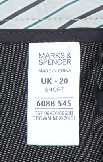 Womens UK Size 20 Marks and Spencer Regular Fit BusinessCasualWorkwear Brown Tro