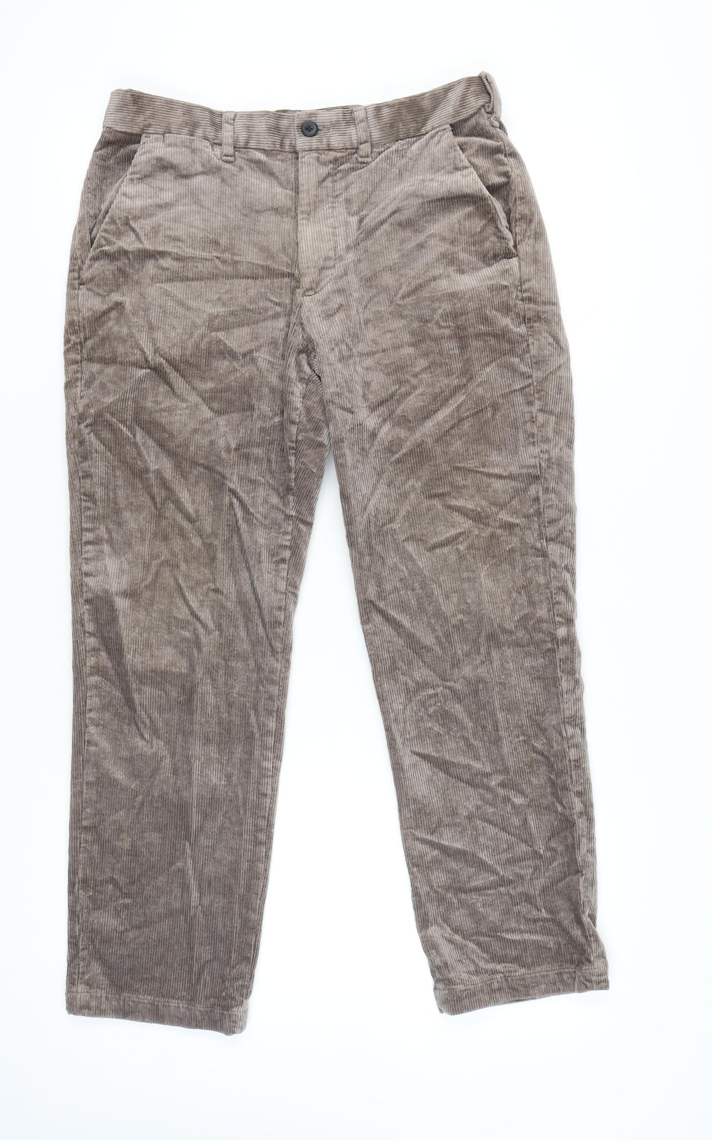 Marks and Spencer Men’s Brown Corduroy Trousers 32x29 Regular Fit