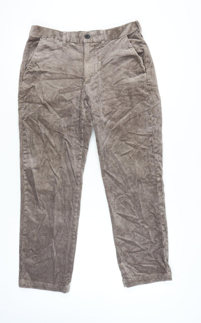 Marks and Spencer Men’s Brown Corduroy Trousers 32x29 Regular Fit