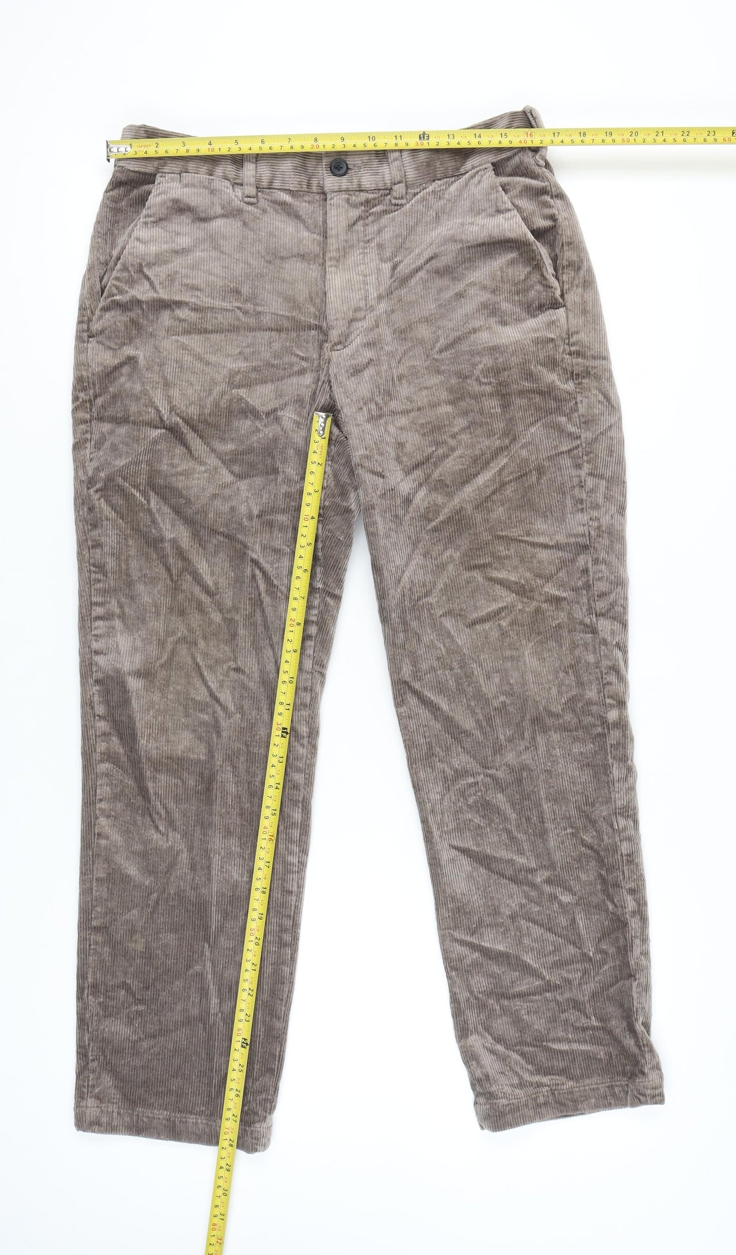 Marks and Spencer Men’s Brown Corduroy Trousers 32x29 Regular Fit