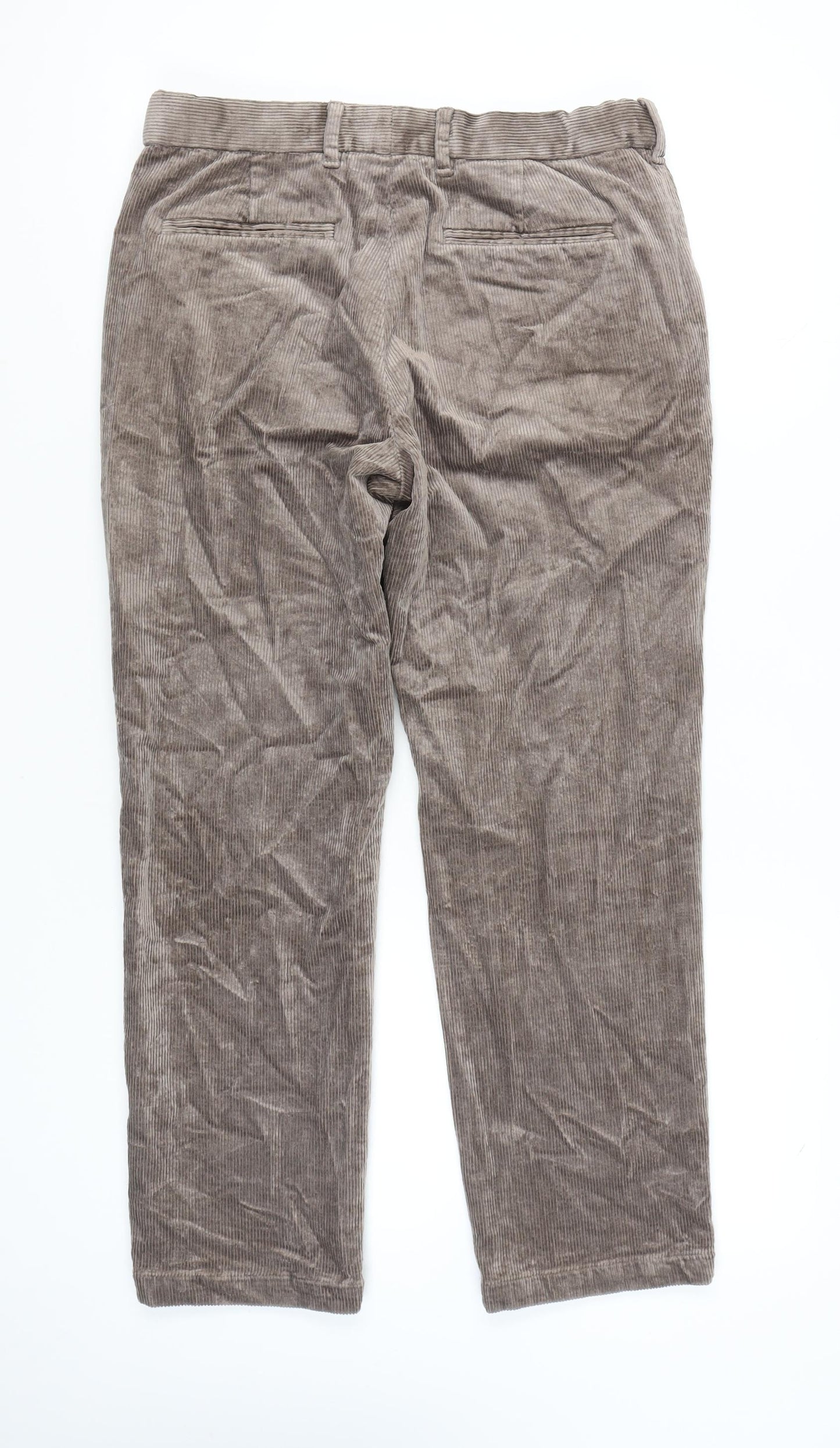 Marks and Spencer Men’s Brown Corduroy Trousers 32x29 Regular Fit