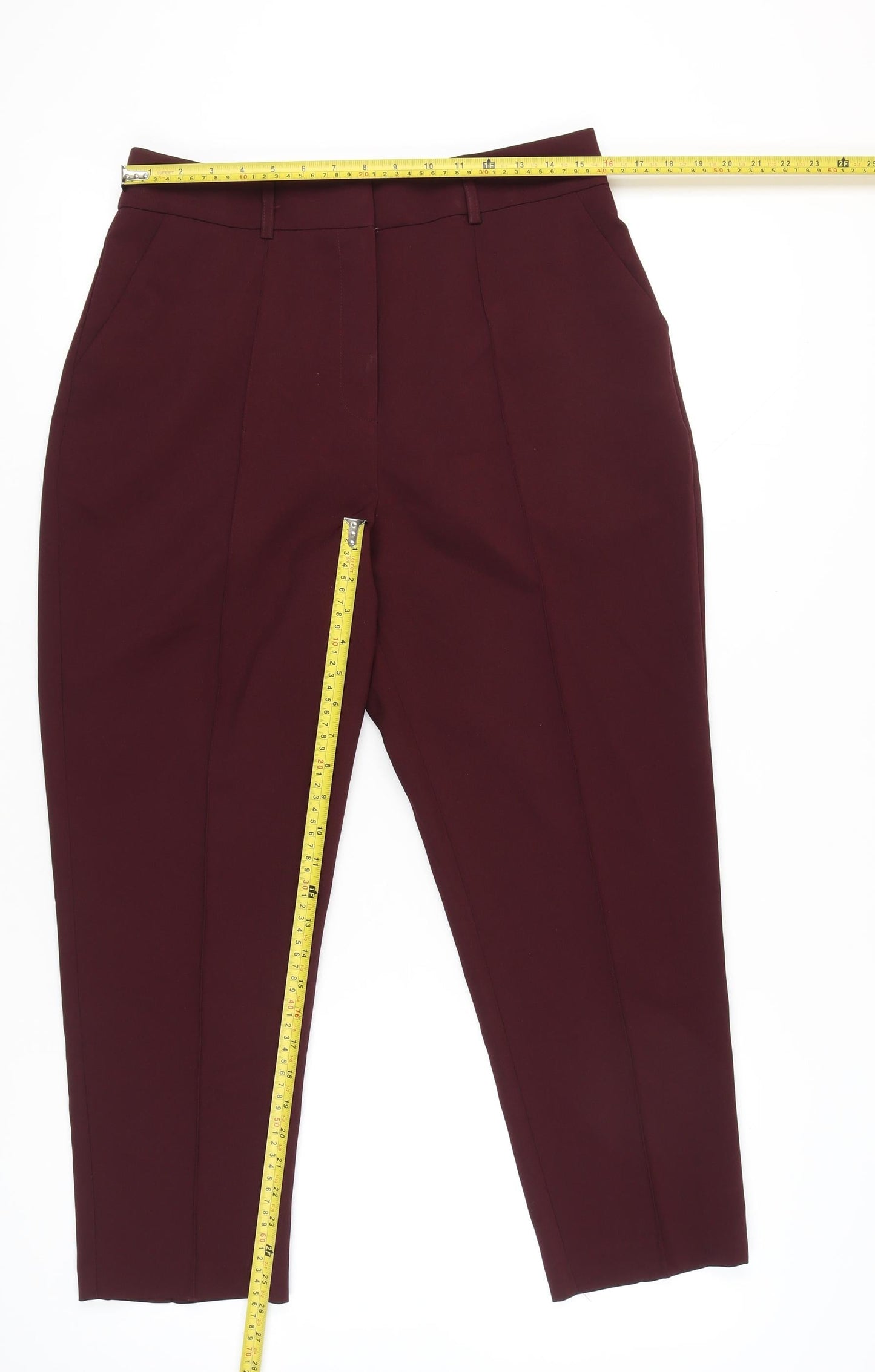 ASOS DESIGN Women’s Red Size 14 Ankle Tapered Trousers Workwear
