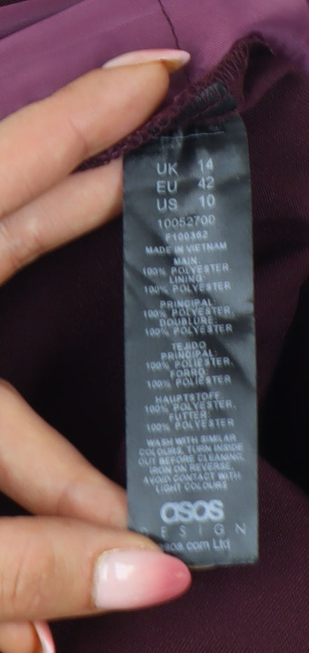 ASOS DESIGN Women’s Red Size 14 Ankle Tapered Trousers Workwear