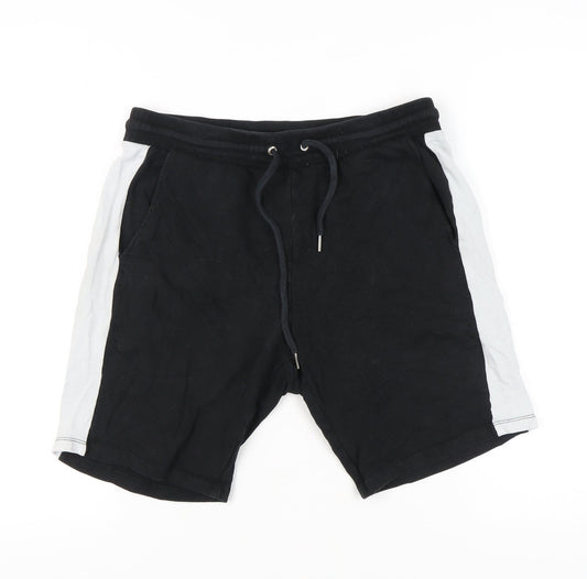 ASOS Men's Black Sweat Shorts L Jersey Elastic Waist Pockets Summer