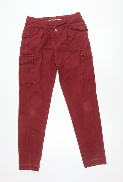 Allegri Men's Red Cargo Trousers M Straight Leg Casual