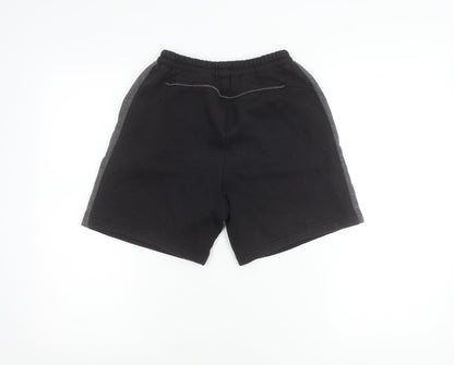 Slazenger Boys Black Athletic Shorts 9-10Y Elastic Waist Jersey Sports