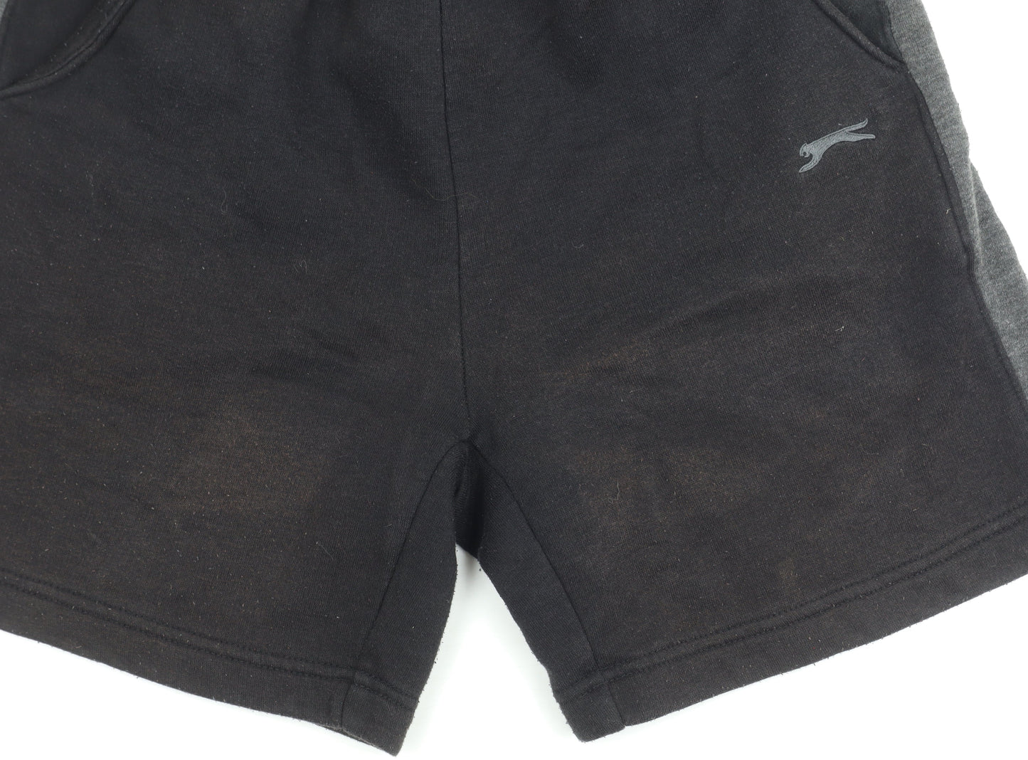 Slazenger Boys Black Athletic Shorts 9-10Y Elastic Waist Jersey Sports