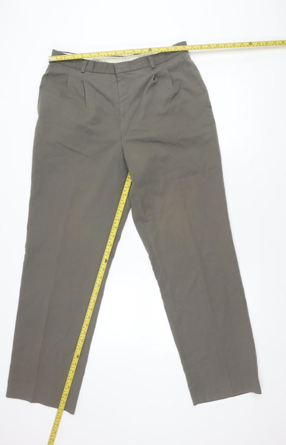 Mens UK Size L Canda Regular Fit Chino Grey Trousers