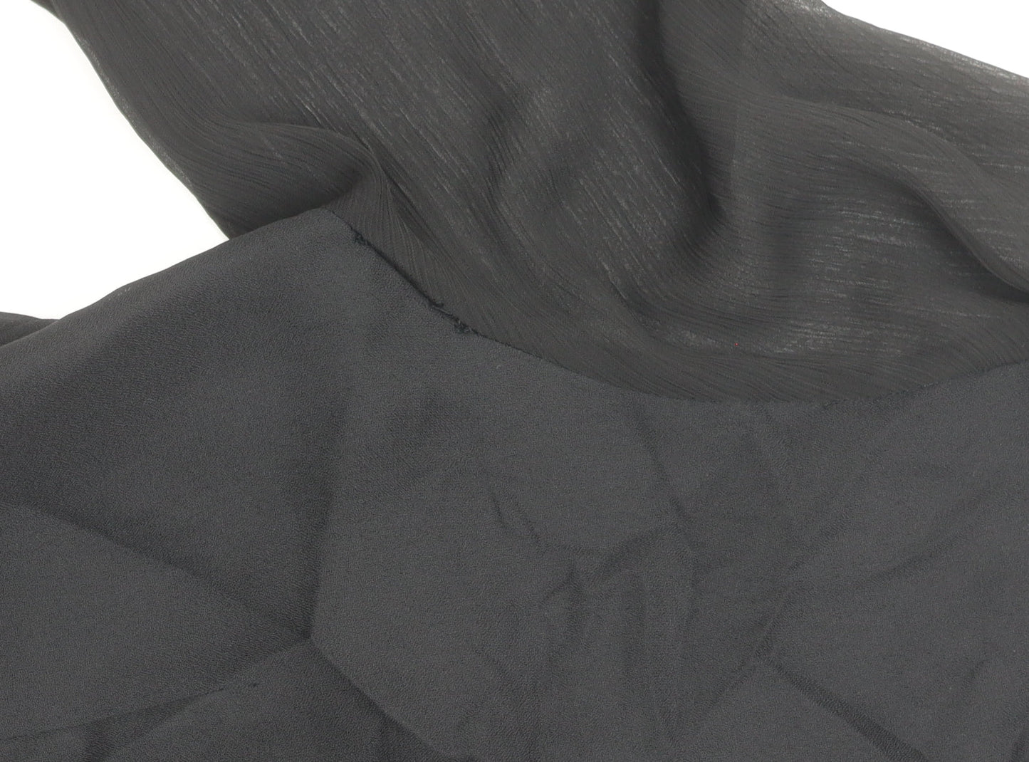 Kaliko Womens Black Shift Dress Size 12 Knee Length Embroidered Chiffon