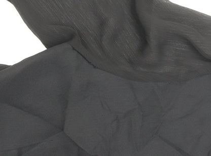 Kaliko Womens Black Shift Dress Size 12 Knee Length Embroidered Chiffon