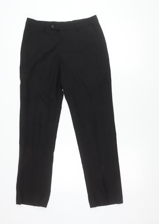 Next Men's Black Dress Pants Trousers 28W 29L Formal Straight Leg