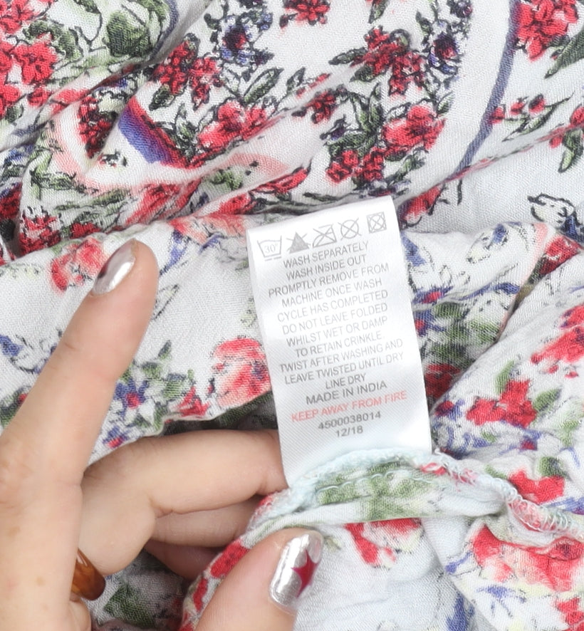 Cotton Traders Women’s Multicoloured Floral A-Line Skirt Size 22 Knee Length Lined