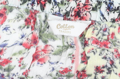 Cotton Traders Women’s Multicoloured Floral A-Line Skirt Size 22 Knee Length Lined