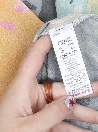 Next Women’s Multicoloured Floral Shift Chiffon Dress Size 12