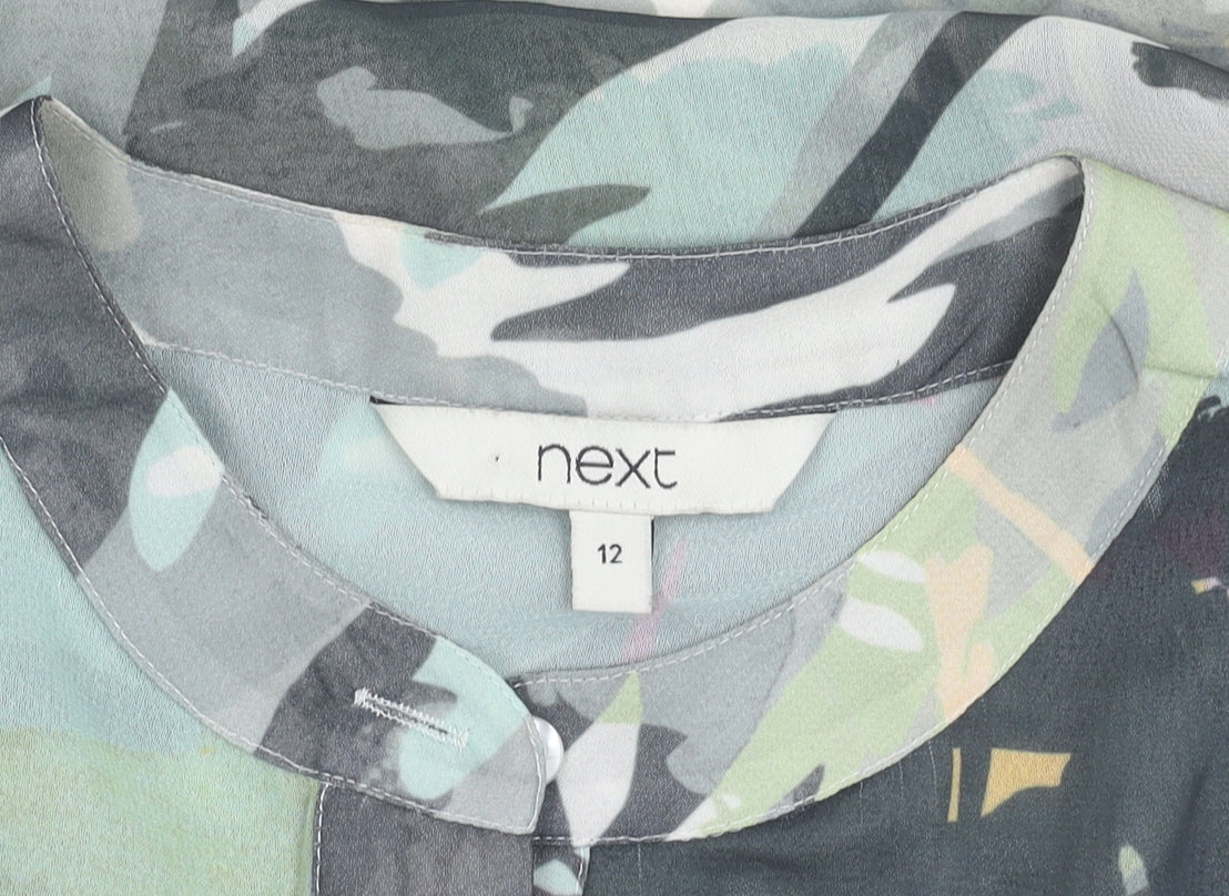 Next Women’s Multicoloured Floral Shift Chiffon Dress Size 12