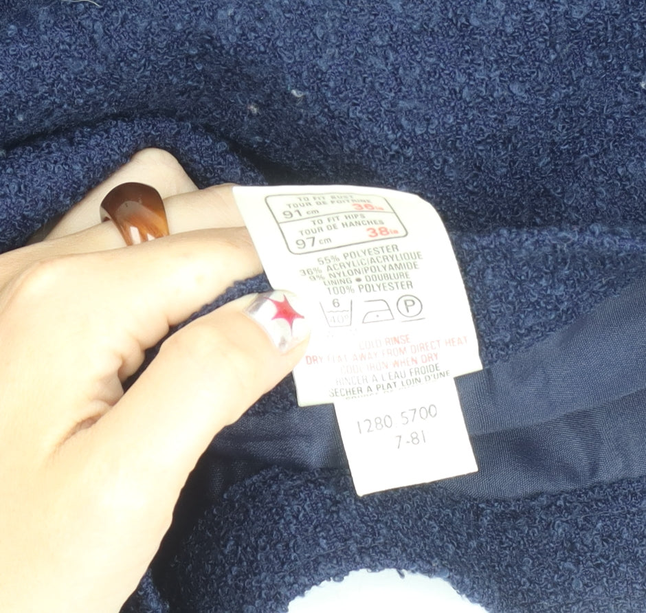 Marks and Spencer Women’s Blue Size 14 Midi Pencil Skirt Lined Vintage