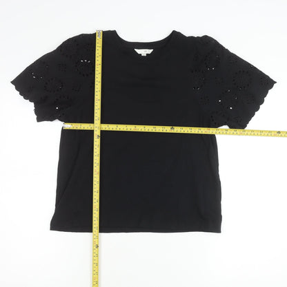 Womens UK Size 12 H&M Black Basic T-Shirt