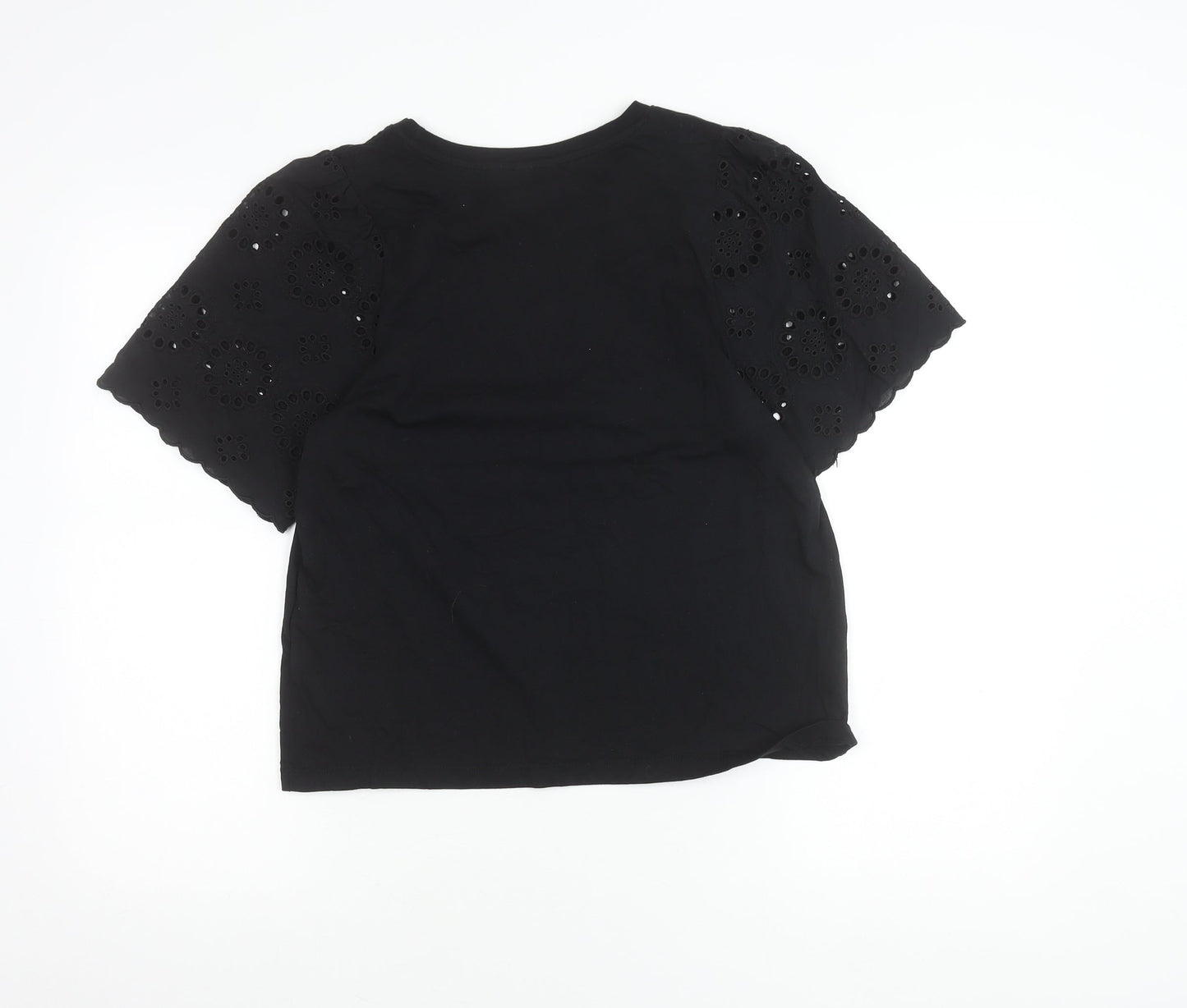 Womens UK Size 12 H&M Black Basic T-Shirt