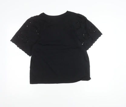 Womens UK Size 12 H&M Black Basic T-Shirt