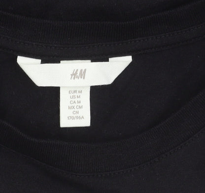 Womens UK Size 12 H&M Black Basic T-Shirt
